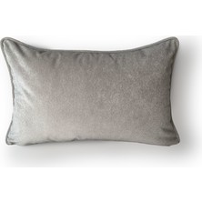 Lidoma Home "taupe" Kadife Dokulu Düz Kırlent 30X50 - Açık Gri