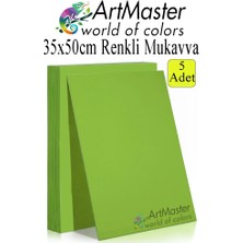 ArtMaster Yeşil Renkli Mukavva 35X50 cm 5 Adet 1 Paket Renkli Sert Karton 1.0 mm Anasınıfı Hobi Etkinlik Okul Öncesi Elişi