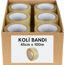 Liva Ambalaj Koli Bandı 45 mm x 100 M Şeffaf 6 Adet