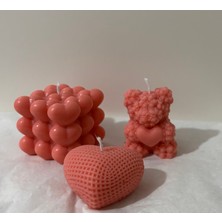 Violet Candle Decor Sevgililer Günü Için Hediyelik Kokulu Mum Seti