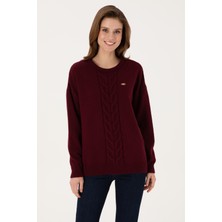 U.S. Polo Assn. Kadın Bordo Bisiklet Yaka Kazak 50314758-VR177