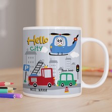 Asilmeydan Hello City Yazılı- Şehir Trafiği Temalı Baskılı Hediyelik Kupa Bardak