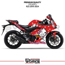 Yamaha R25 Hello Kitty Kaplama Sticker Motor Kaplama Modeli Hazır Kit 2019 / 2024 Uyumlu