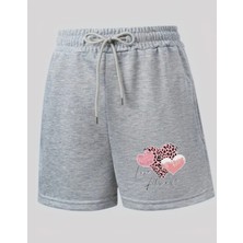 Kids Face Özel Tasarım Love Always Baskılı Çift Cep Ter Tutmayan Kız Çocuk Yeni Trend Bermuda Şort