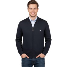 Çizgi Triko Erkek Hakim Yaka Astarlı Triko Mont Fermuarl 4200T BGL-ST05020