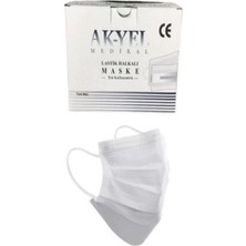cgp medikal can güven park Akyel Maske Meltblown 3 Kat Filtreli Beyaz 500 Adet