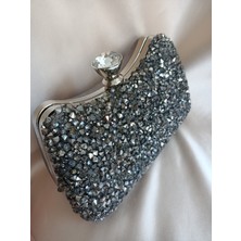 Hegef Shoes Kadın Kristal Iri Taşlı Davet Özel Gün Portföy Abiye Çanta