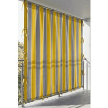 Ceylan Home 4 Tarafı Kuş Gözlü Bahçe Brandası | Dış Mekan Balkon, Garaj ve Teras Perdesi – Gri Sarı