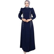 Melek Bordo Şık Abiye Elbise