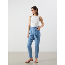 Lc Waikiki Yeni Sezon Beli Kuşaklı Paperbag Kadın Jean Pantolon