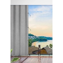 Taç Gri Su Geçirmez Balkon Perdesi – Kornişli & Bağcıklı Branda En×boy Balkon Branda Perde