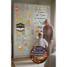 Kt Grup Ramazan Ayı, Kabe ve Ramazan Figürleri Mat Görünümlü Cam Duvar Sticker Seti