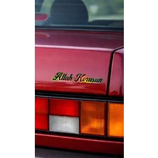 Hologram Etiket Yazı Allah Korusun 15X3CM Folyo Sticker Baskes Etiketi Allah Korusun