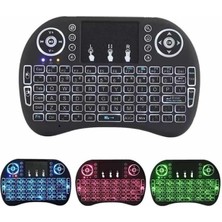 Işıklı Kablosuz Mini Klavye ve Dokunmatik Mouse Seti Türkçe Kablosuz