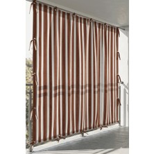 Ceylan Home 4 Tarafı Kuş Gözlü Bahçe Brandası | Dış Mekan Balkon, Garaj ve Teras Perdesi – Kahverengi Beyaz