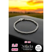 Moda Gümüş 925 Ayar Gümüş Kral Zincir Bileklik