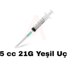 cgp medikal can güven park 5 ml 50 Adet Yeşil Uç Enjektör