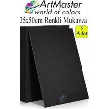 ArtMaster Siyah Renkli Mukavva 35X50 cm 5 Adet 1 Paket Renkli Sert Karton 1.0 mm Anasınıfı Hobi Etkinlik Okul Öncesi Elişi