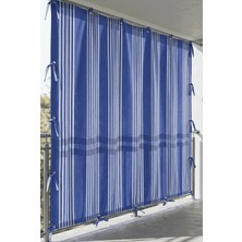 Ceylan Home 4 Tarafı Kuş Gözlü Bahçe Brandası | Dış Mekan Balkon, Garaj ve Teras Perdesi – Mavi Ince