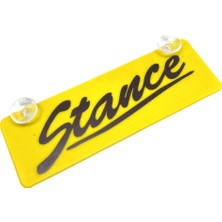 Otohousse Stance Yazılı Sarı Dekor Plaka Vantuzlu Cam Süsü 22X7.5CM