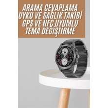 SARVONA Akıllı Saat Çelik Kordon Çağrı Cevaplama Amoled Ekran Titreşimli Uyku ve Sağlık Takibi