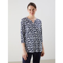 Lc Waikiki Yeni Sezon Kaçık Yaka Desenli Kadın Bluz