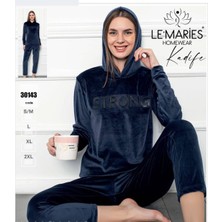 Le'maries Fransız Kadife Kapşonu Pijama Takımı