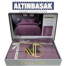 LTG Nova Jakarlı Saten Çift Kişilik Nev Takımı Dıamond Puce