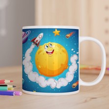 Asilmeydan Gezegenler-Roket Baskılı Çocuklara Özel Hediyelik Kupa Bardak