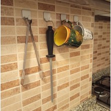 SolidBakkal 4 adet 304 Paslanmaz Çelik Kare Model , Ev , Ofis , Restaurant , Yat , Karavan , Mutfak , Banyo Askısı