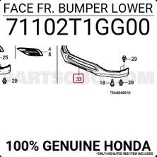 TŞT Honda Crv Ön Tampon Üst 2012-  (Oem No:  71102T1GG00)