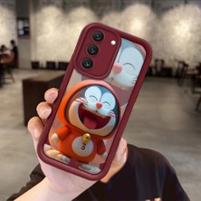HONTINGA Samsung Galaxy S22 Ultra S21 Fe 5g Uyumlu Telefon Kılıfı Düşüme Önleyici Basitlik Anti Düşme Kamera Korumali Karikatür Bordo Desen Yumuşak Silikon Telefon Kılıfı K2-7066