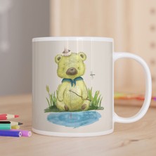 Asilmeydan Balık Tutan Ayıcık Baskılı Hediyelik Kupa Bardak