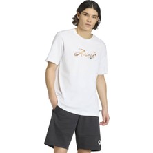 Adidas Cafe Script Erkek Beyaz Yuvarlak Yaka Tişört