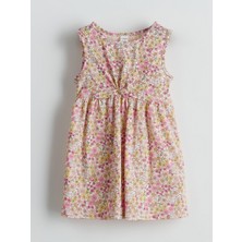 Lc Waikiki Yeni Sezon Bisiklet Yaka Çiçekli Kız Çocuk Elbise