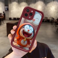 HONTINGA iPhone 14 Pro Max iPhone 14 Plus Uyumlu Telefon Kılıfı Düşüme Önleyici Basitlik Anti Düşme Kamera Korumali Karikatür Bordo Desen Yumuşak Silikon Telefon Kılıfı K2-7066
