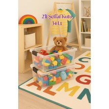 İntora 2’li Şeffaf Saklama Kutusu & Düzenleme Kutusu & Oyuncak Kutusu 34 Lt