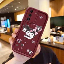 HONTINGA Samsung Galaxy S22 Ultra S21 Fe 5g Uyumlu Telefon Kılıfı Düşüme Önleyici Basitlik Anti Düşme Kamera Korumali Karikatür Bordo Desen Yumuşak Silikon Telefon Kılıfı K2-7066