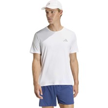 Adidas Run Essentials Beyaz Yuvarlak Yaka Tişört 2XL Erkekler İçin Rahat Kullanım ve Şıklık