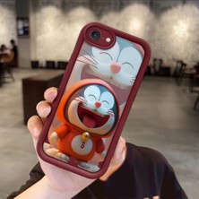 HONTINGA iPhone 7 8 Se 2022 2020 Uyumlu Telefon Kılıfı Düşüme Önleyici Basitlik Anti Düşme Kamera Korumali Karikatür Bordo Desen Yumuşak Silikon Telefon Kılıfı K2-7066