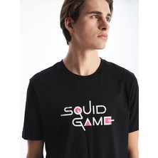 Lc Waikiki Yeni Sezon Bisiklet Yaka Kısa Kollu Squid Game Baskılı Penye Erkek Tişört