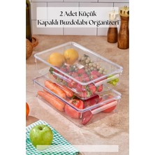 İntora 2 Li Kapaklı Buzdolabı Organizeri & Buzdolabı Düzenleyici 3 Lt