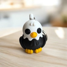 Portal 3d Port.al 3D Tasarım Siyah Beyaz Kartal Figürlü Anahtarlık - Taraftar Hediyelik - Pla