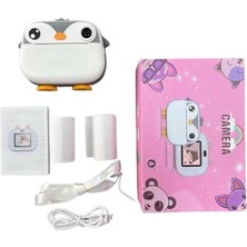 Dinç Store 44 Çocuklara Özel Şirin Tasarımlı Mini Fotoğraf Yazıcısı 3 Adet Rulo Hediyeli Dinç Store