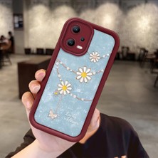 HONTINGA Xiaomi Redmi Note 12 Pro 4g 5g Uyumlu Telefon Kılıfı Düşüme Önleyici Basitlik Anti Düşme Kamera Korumali Süs Eşyası Bordo Desen Yumuşak Silikon Telefon Kılıfı K2-7131