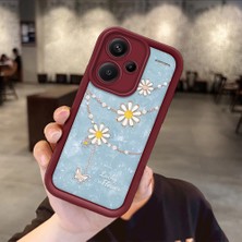 HONTINGA Xiaomi Redmi Note 13 Pro Plus 5g 4g Uyumlu Telefon Kılıfı Düşüme Önleyici Basitlik Anti Düşme Kamera Korumali Süs Eşyası Bordo Desen Yumuşak Silikon Telefon Kılıfı K2-7131