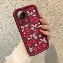 HONTINGA Xiaomi 11T Pro 12 Lite 12T 13T Pro 13 Lite 5g Uyumlu Telefon Kılıfı Düşüme Önleyici Basitlik Anti Düşme Kamera Korumali Kiraz Bordo Desen Yumuşak Silikon Telefon Kılıfı K2-7150