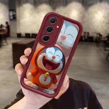 HONTINGA Samsung Galaxy A52 A52S A54 A55 A56 5g 4g Uyumlu Telefon Kılıfı Düşüme Önleyici Basitlik Anti Düşme Kamera Korumali Karikatür Bordo Desen Yumuşak Silikon Telefon Kılıfı K2-7066