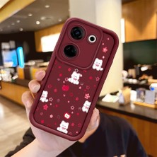 HONTINGA Tecno Camon 19 Neo C20 Pro 4g Uyumlu Telefon Kılıfı Düşüme Önleyici Basitlik Anti Düşme Kamera Korumali Kiraz Bordo Desen Yumuşak Silikon Telefon Kılıfı K2-7150