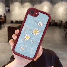 HONTINGA iPhone 7 8 Se 2022 2020 Uyumlu Telefon Kılıfı Düşüme Önleyici Basitlik Anti Düşme Kamera Korumali Süs Eşyası Bordo Desen Yumuşak Silikon Telefon Kılıfı K2-7131
